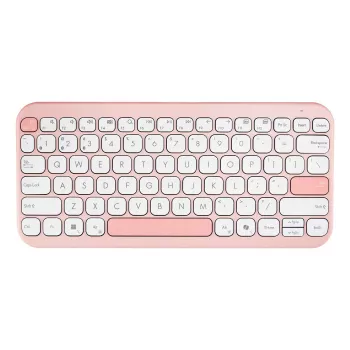 Wireless ASUS Marshmallow KW100 75% Bluetooth Keyboard — QWERTZ German, Scissor Switches, Pink