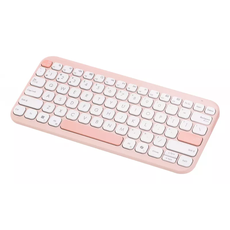 Wireless ASUS Marshmallow KW100 75% Bluetooth Keyboard — QWERTZ German, Scissor Switches, Pink