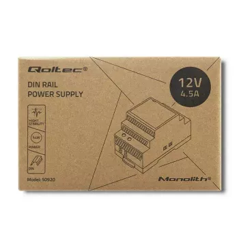 DIN rail power supply QOLTEC 50920, single-phase, for industrial installations