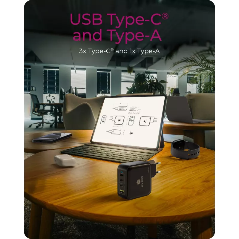 ICY BOX IB-PS1040-PD Universal Black AC Fast charging Indoor