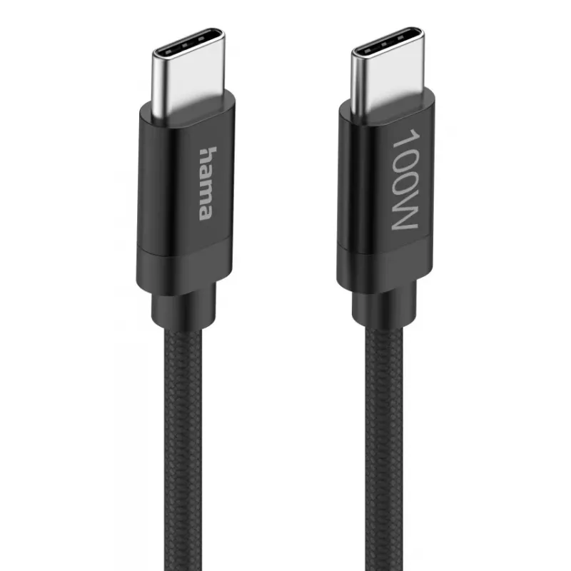 Hama Fabric USB cable USB 2.0 1.5 m USB C Black