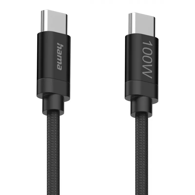 Hama Fabric USB cable USB 2.0 1.5 m USB C Black