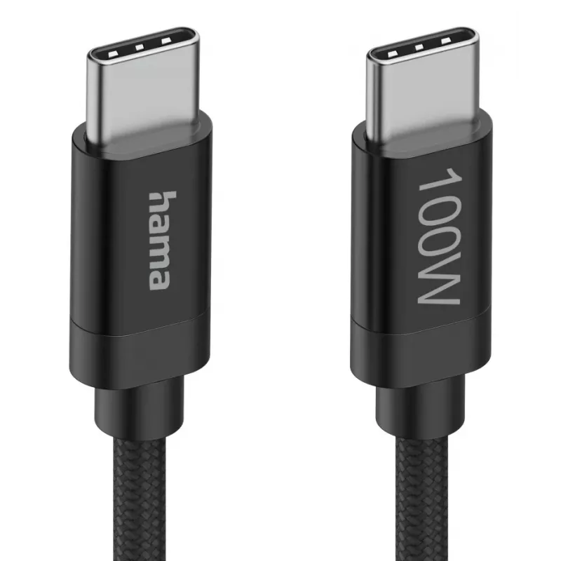 Hama Fabric USB cable USB 2.0 1.5 m USB C Black