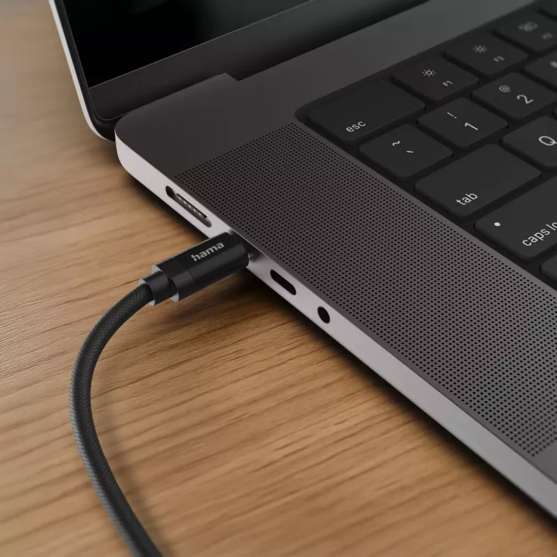 Hama Fabric USB cable USB 2.0 1.5 m USB C Black