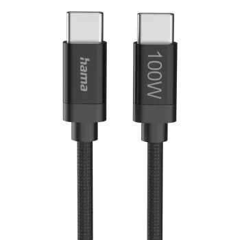 Hama Fabric USB cable USB 2.0 3 m USB C Black