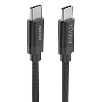 Hama Fabric USB cable USB 2.0 3 m USB C Black