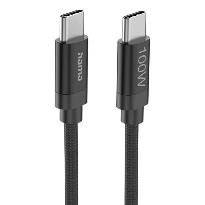Hama Fabric USB cable USB 2.0 3 m USB C Black