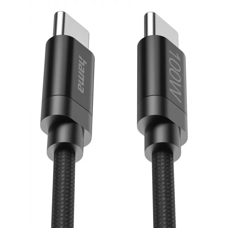 Hama Fabric USB cable USB 2.0 3 m USB C Black