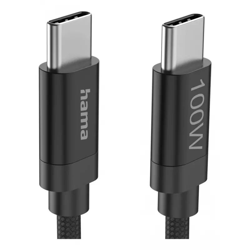 Hama Fabric USB cable USB 2.0 3 m USB C Black