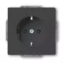 Socket-outlet CEE 7/3 Busch-Jaeger 2013-0-5265, 2P+E, 250V/16A, black, 71×41 mm