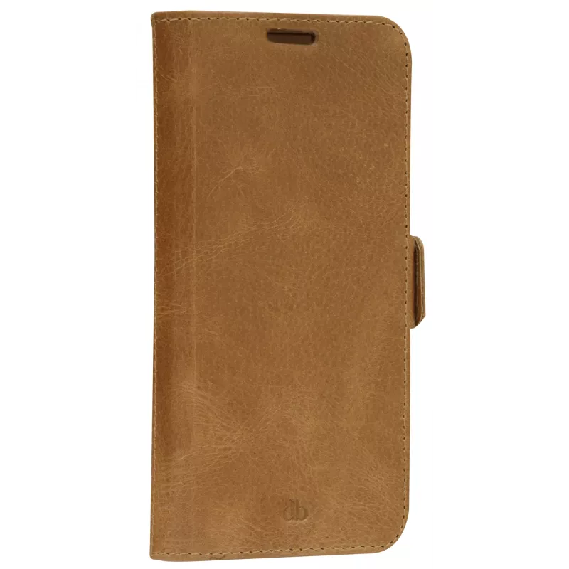 Folio phone case dbramante1928 Copenhagen Slim for Samsung Galaxy S22, 6.1 inch screen, tan, desktop stand