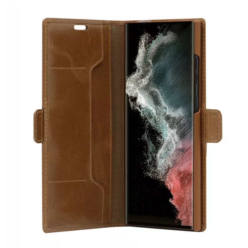 Folio case dbramante1928 Copenhagen Slim for Samsung Galaxy S22 Ultra, 6.8 inch screen, Tan