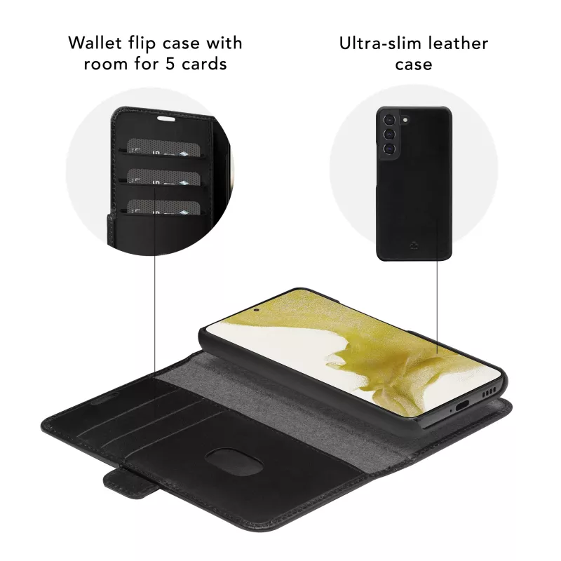 Wallet case dbramante1928 Lynge for Samsung Galaxy S21+ (6.7 inch, black) with 3 card pockets