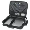 Manhattan Cambridge Laptop Bag 14.1 inch, Clamshell Design, Black, LOW COST, Accessories Pocket, Document Compartment on Back, Shoulder Strap (removable), Equivalent to Targus CN313/CN414EU, Notebook Case, Three Year Warranty