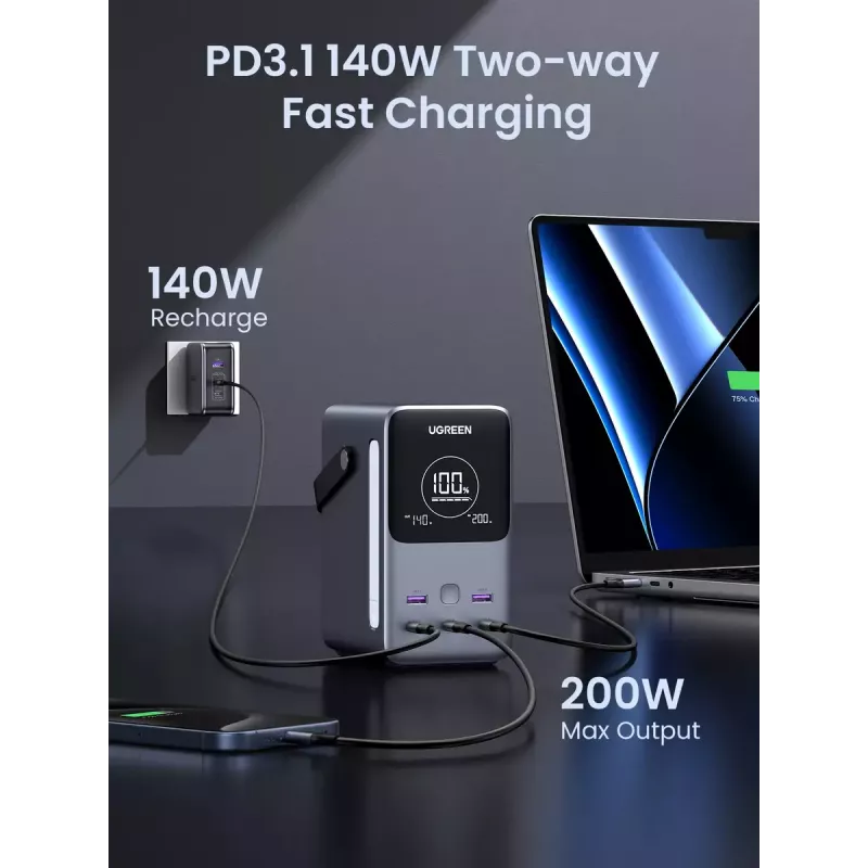 Ugreen Nexode Power Bank 48000 mAh Lithium Grey