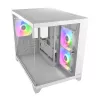 Mini Tower PC Case Cougar FV150 ARGB White — Micro-ATX / Mini-ITX, side window, 2x120mm + 1x120mm fans, 2.5 inch & 3.5 inch bays