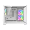 Mini Tower PC Case Cougar FV150 ARGB White — Micro-ATX / Mini-ITX, side window, 2x120mm + 1x120mm fans, 2.5 inch & 3.5 inch bays