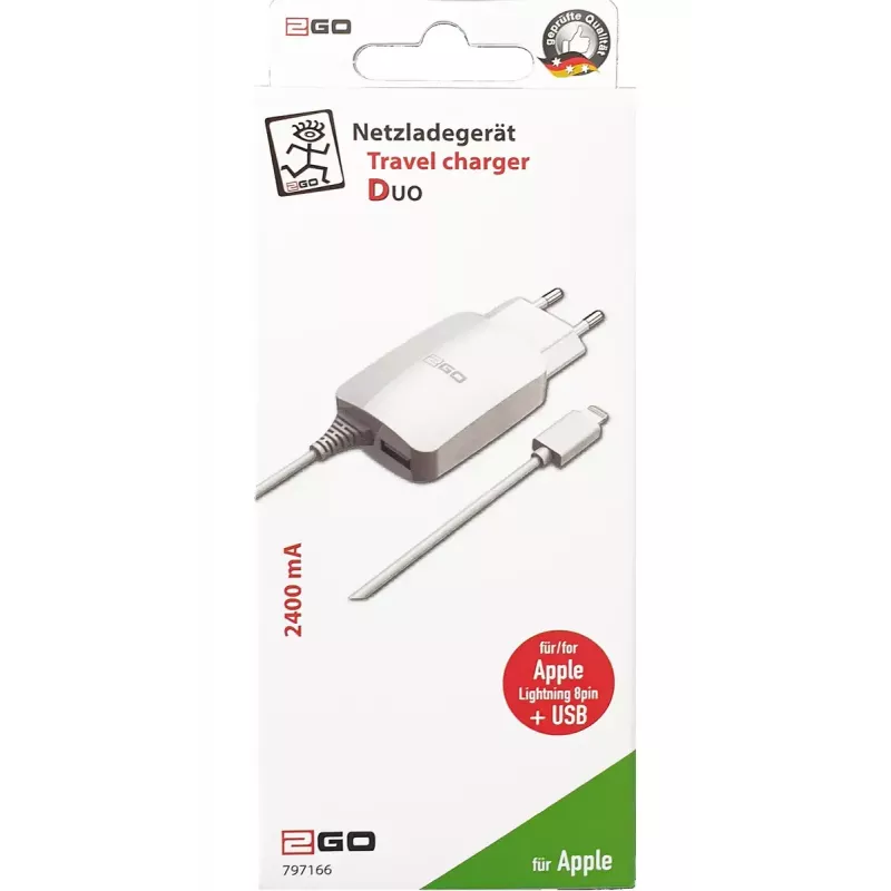 Mobile Device Charger 2GO 797166 Universal White AC Indoor 5V 1.4m