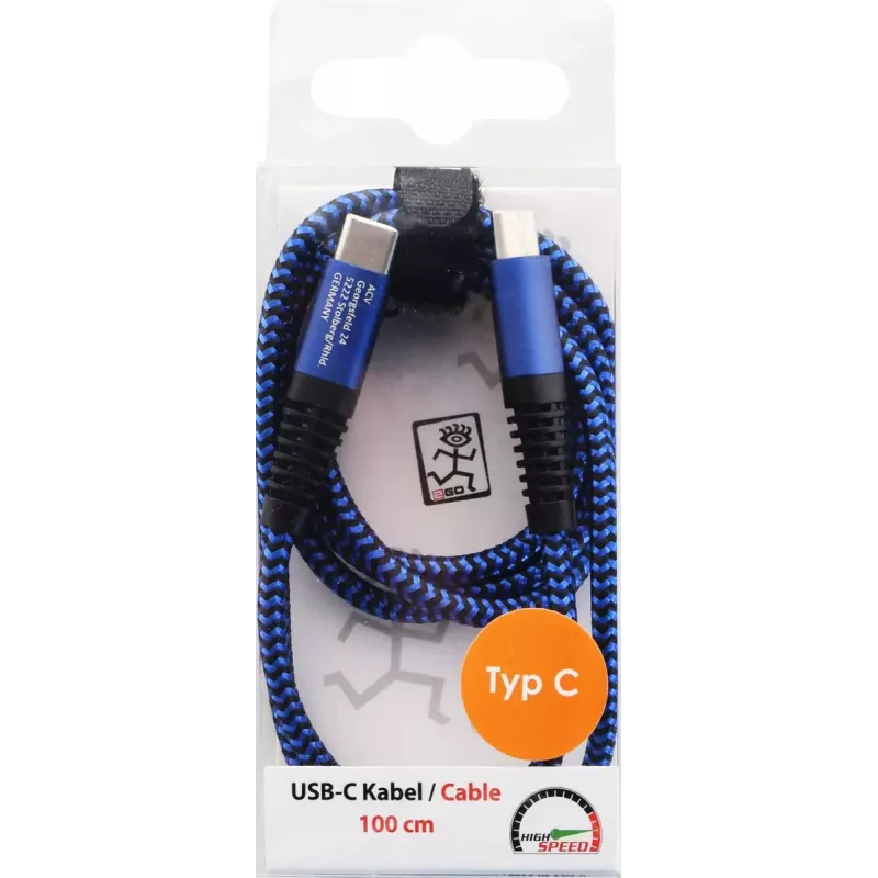 USB cable 2GO 797194 USB 3.2 Gen 1 1 m USB C Blue