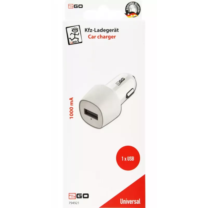 Mobile Device Charger 2GO 794921 Universal White Cigar Lighter Auto