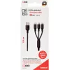 USB Cable 2GO 797154 3m USB B USB C/Micro-USB B/Lightning Black