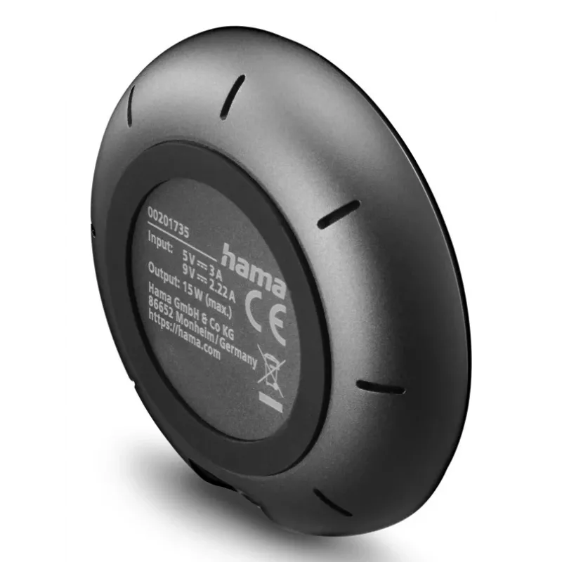 Hama 00201735 mobile device charger Smartphone Black USB Wireless charging Fast charging Indoor