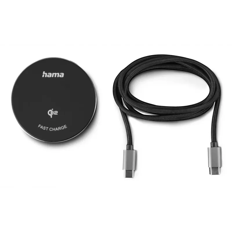 Hama 00201735 mobile device charger Smartphone Black USB Wireless charging Fast charging Indoor