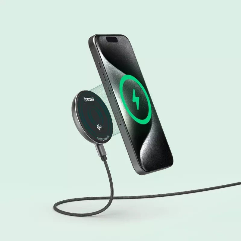 Hama 00201735 mobile device charger Smartphone Black USB Wireless charging Fast charging Indoor