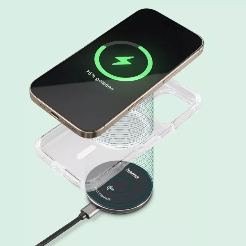 Hama 00201735 mobile device charger Smartphone Black USB Wireless charging Fast charging Indoor