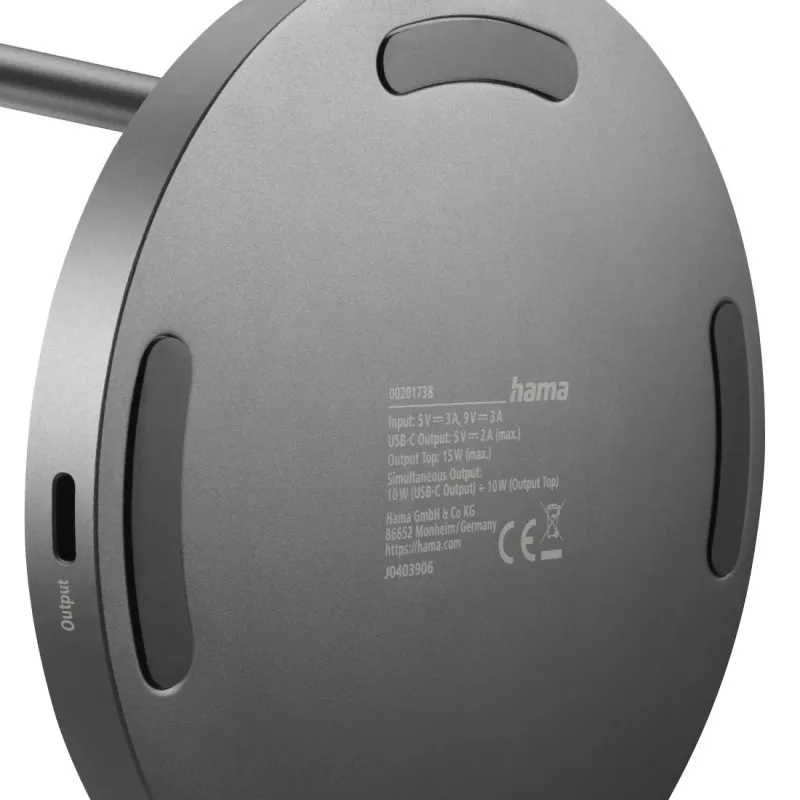 Hama 00201738 mobile device charger Headphones, Smartphone Black USB Wireless charging Fast charging Indoor