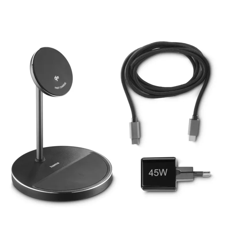 Hama 00201738 mobile device charger Headphones, Smartphone Black USB Wireless charging Fast charging Indoor