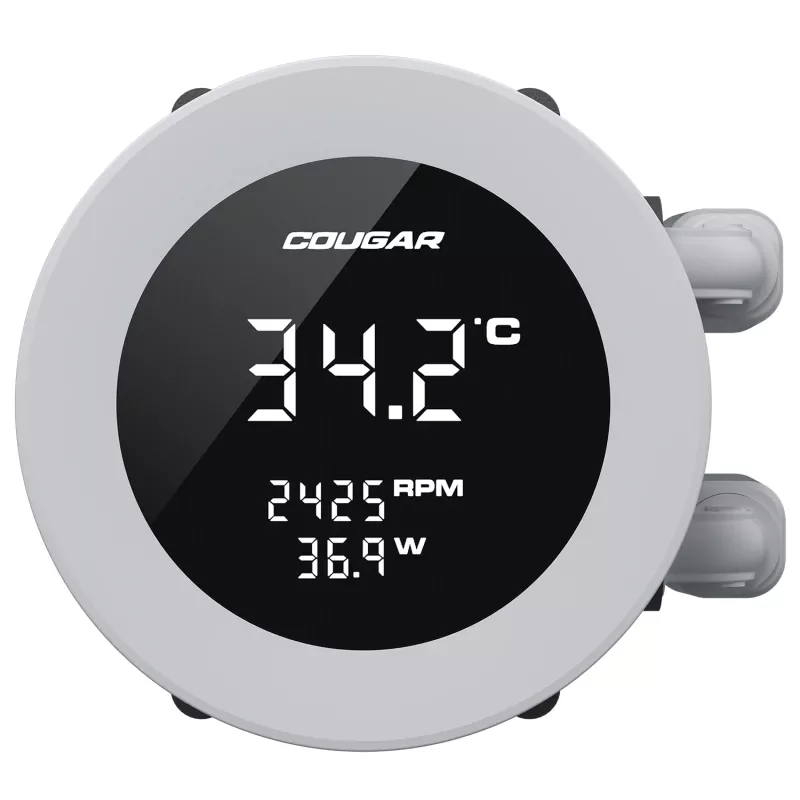All-in-one CPU Liquid Cooler Cougar Poseidon Vistek 360, ARGB, 120 mm fans, White, supports LGA1700/AM5