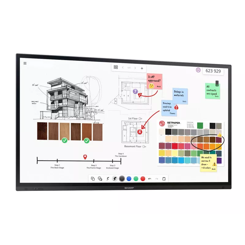 Sharp PN-LA752 Digital signage flat panel 190.5 cm (75 inch) LCD 500 cd/m² 4K Ultra HD Black Touchscreen 24/7