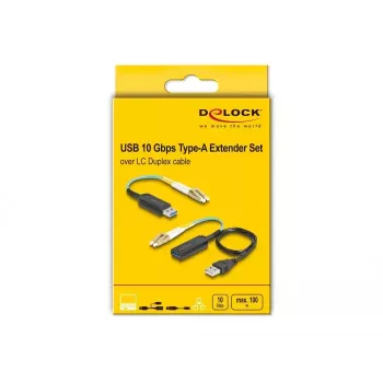 DeLOCK USB Extender Set Type-A 10 Gbps 0.2m Black 66466