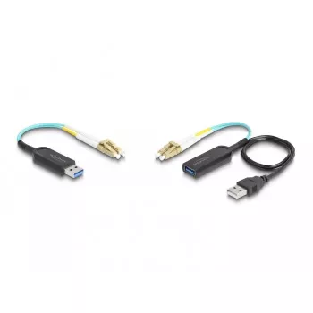 DeLOCK USB Extender Set Type-A 10 Gbps 0.2m Black 66466
