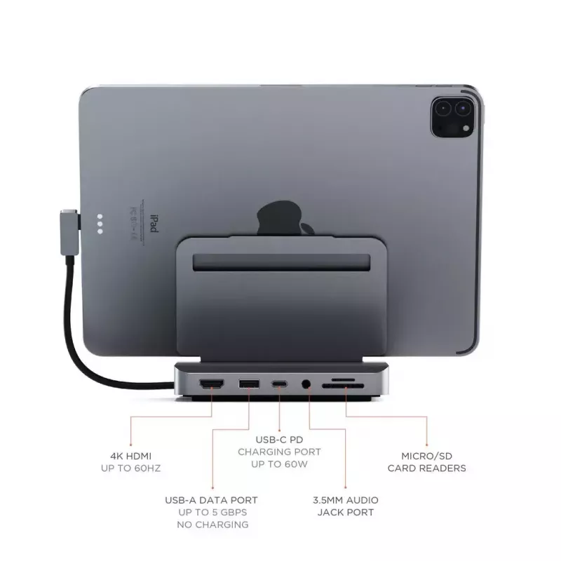 Laptop dock Satechi ST-TCSHIPM USB-C (USB 3.2 Gen 1) with HDMI, SD/MicroSD, 60W PD, grey