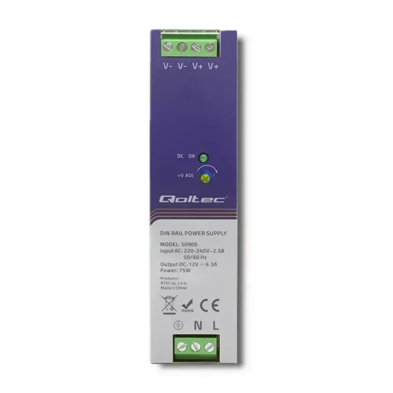 Industrial DIN rail power supply QOLTEC 50905