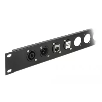 Socket outlet DELOCK 86786, panel-mount socket, black, 25.4×29.6×31.4 mm