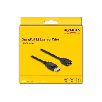 DeLOCK DisplayPort 1.2 extension cable 4K 60 Hz 2 m