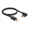 DisplayPort cable DeLOCK 87044 8K 60Hz 1m male straight to 90° left angled