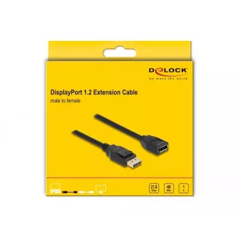 DeLOCK DisplayPort 1.2 extension cable 4K 60 Hz 1 m