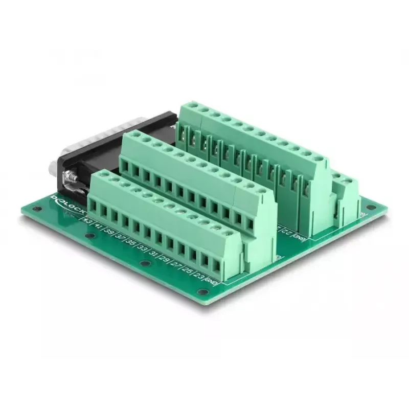 DeLOCK D-Sub HD 44 pin male to Terminal Block for DIN rail 84x86x30mm