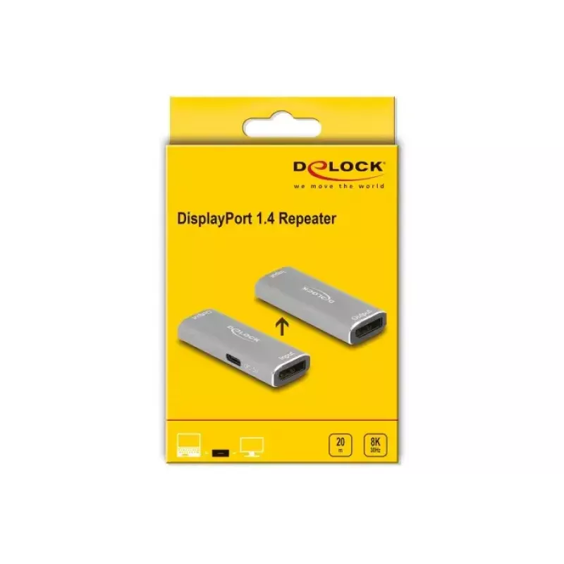 DeLOCK DisplayPort 1.4 Repeater 8K 30 Hz 20 m
