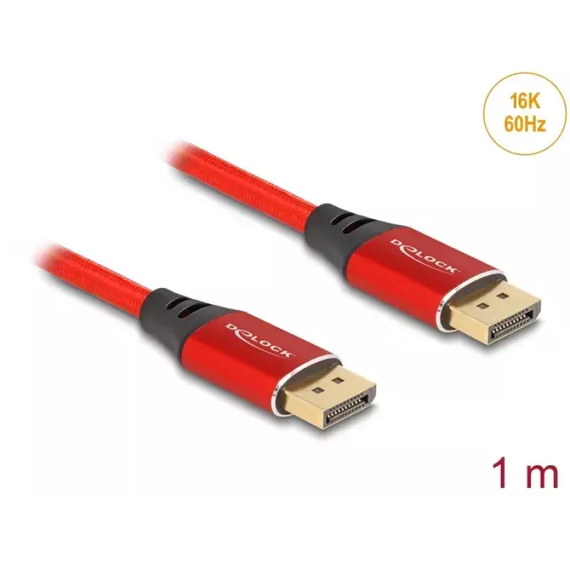 DeLOCK DisplayPort Cable 16K 60 Hz 1 m red metal