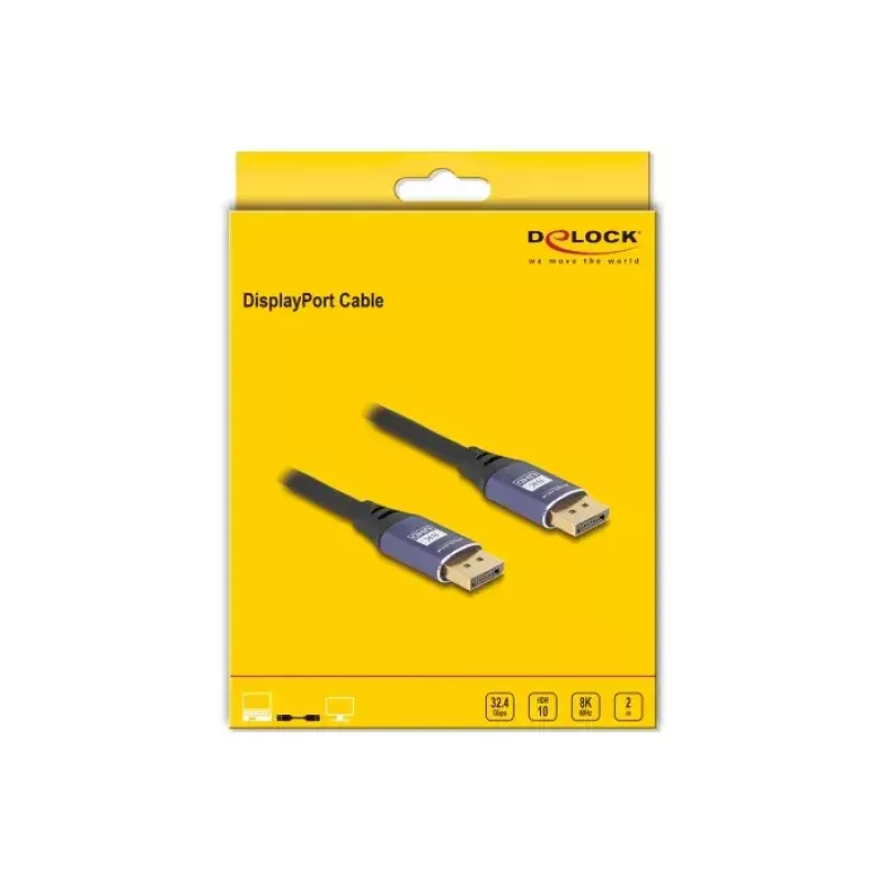 DeLOCK DisplayPort Cable 8K 60 Hz 2 m lila metal