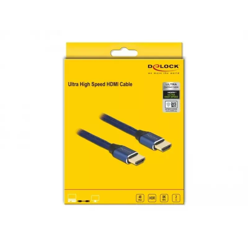 HDMI Cable DeLOCK Ultra High Speed 48 Gbps 8K 60 Hz 2 m