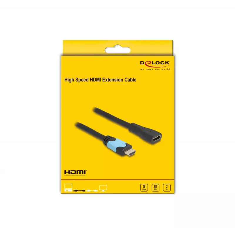 DeLOCK High Speed HDMI extension cable 48 Gbps 8K 60 Hz 2 m