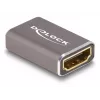 DeLOCK HDMI Adapter female to female 8K 60 Hz grey metal