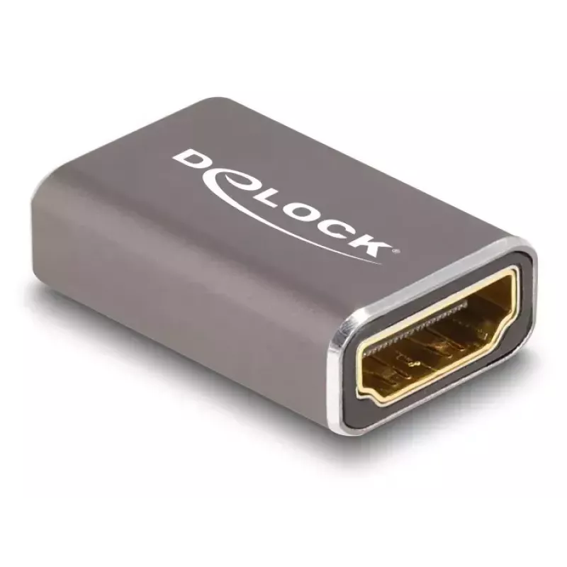 DeLOCK HDMI Adapter female to female 8K 60 Hz grey metal