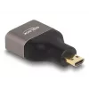 DeLOCK HDMI Adapter Micro-D male to A female 8K 60 Hz grey metal